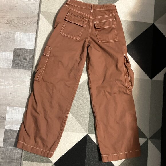 Wild Fable Rusty Brown Mid-Rise Baggy Cargo Pants Women's Size 4 - Picture 5 of 9